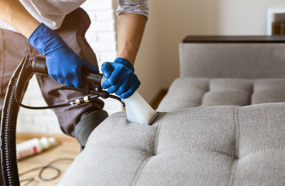 Man,Dry,Cleaner’s,Employee,Hand,In,Protective,Rubber,Glove,Cleaning